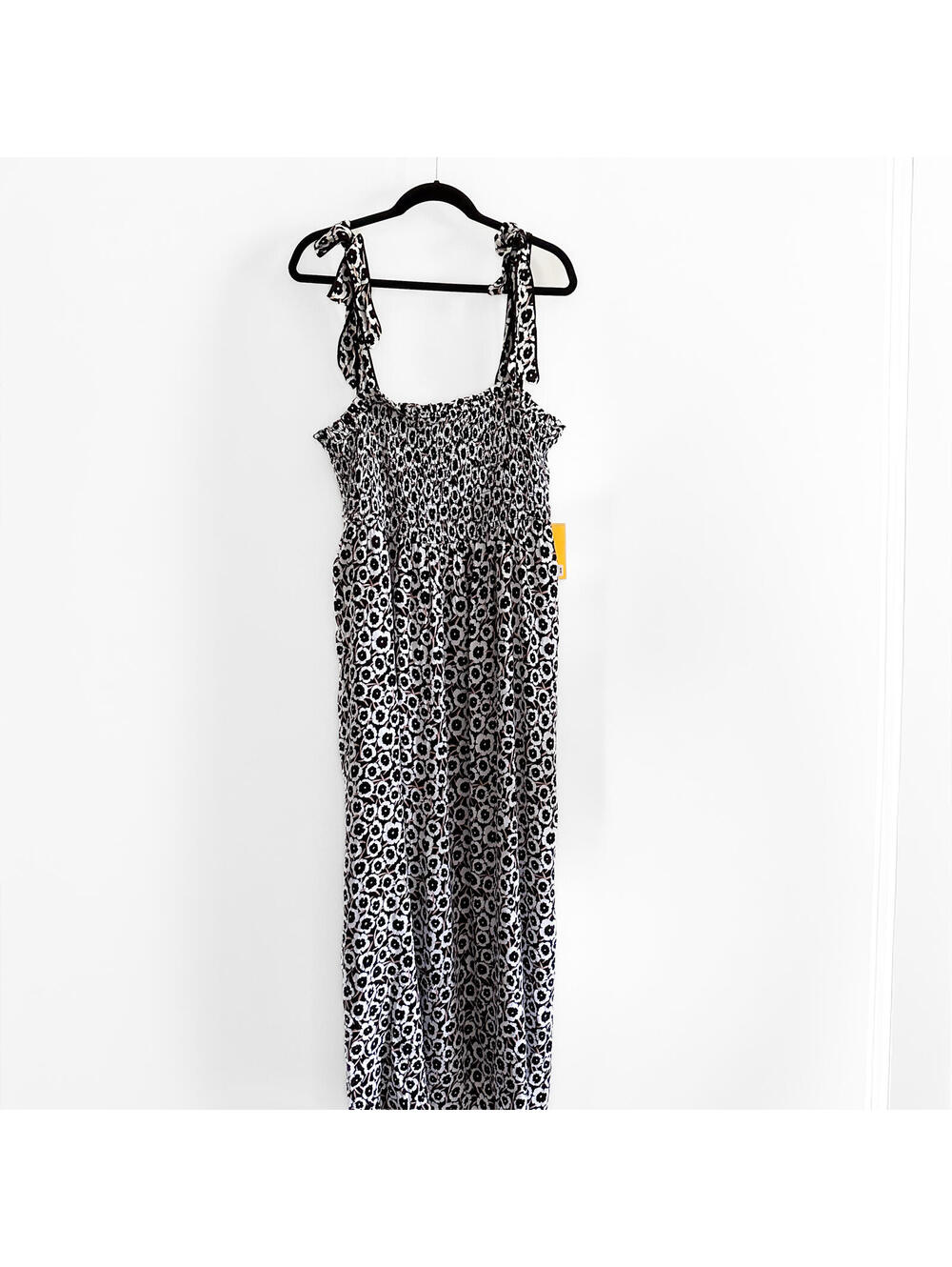 NWT DVF for Target Smocked Tie Strap Neutral Poppy Midi Dress XL‎